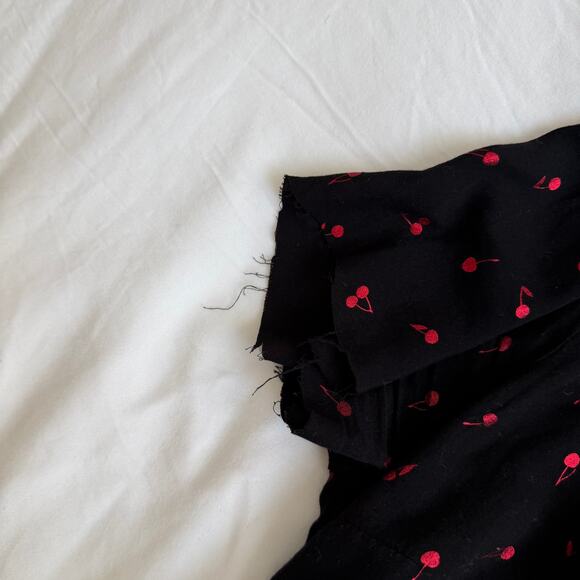 Rails Cherry Print Mini Wrap Dress Black Size S - Picture 6 of 8